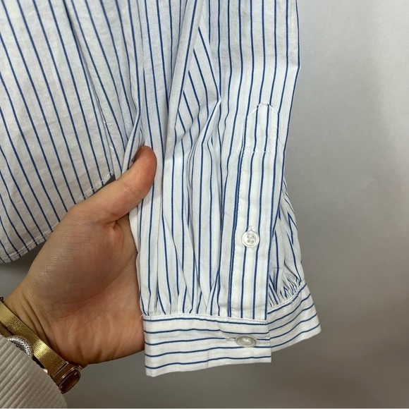 Veronica Beard women’s sonet striped shirt size M
Ruffle white blue - Picture 5 of 8